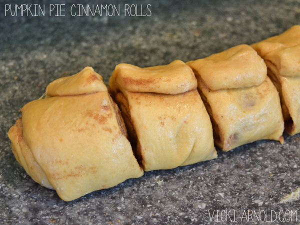 Pumpkin Pie Cinnamon Rolls recipe from Vicki-Arnold.com