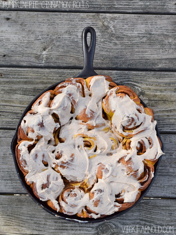 Pumpkin Pie Cinnamon Rolls recipe | Vicki-Arnold.com