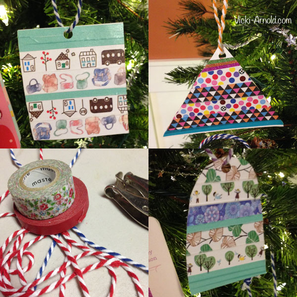 Kid Made Washi Tape Ornaments - Inspired by the board book Paris: A Book of Shapes
