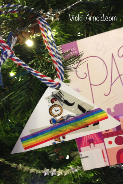Kid Made Washi Tape Ornaments - Inspired by the board book Paris: A Book of Shapes